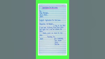 Application For Fever/Application On Sick Leave/Sick Leave Application/2 Days Application/Applicatio