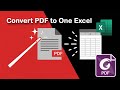 How to Convert PDF to One single Excel Sheet Using Foxit PDF Editor