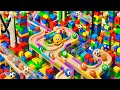 Marble Run Race ASMR Rollercoaster Visual Hug With Comforting Loops and Soothing Colors