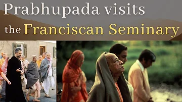 Prabhupada teach Christian monks at a Franciscan Seminary