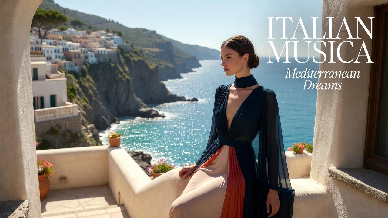 Italian Vibes & Mediterranean Flow 🎶 Lake Como Scenic Relaxation 4K | Dolce Italia Music