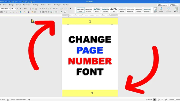How to Change Font Style of Page Number in Word