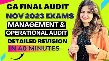 CA | CA FINAL AUDIT | MANAGEMENT & OPERATIONAL AUDIT   | CA FINAL AUDIT REVISION | CA FINAL REVISION
