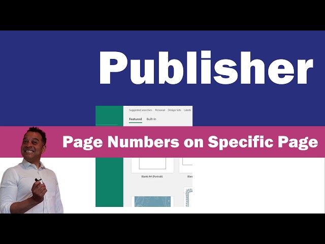 Start Page Numbers on Specific Page in Publisher 2016