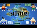 The 4 elements fight on the avatar map for 1500 years  worldbox