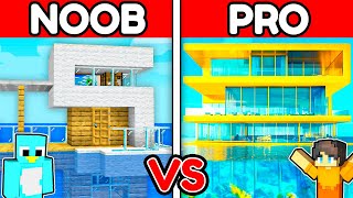 NOOB vs PRO: Floating WATER HOUSE - Milo vs Chip Build Challenge in Minecraft!