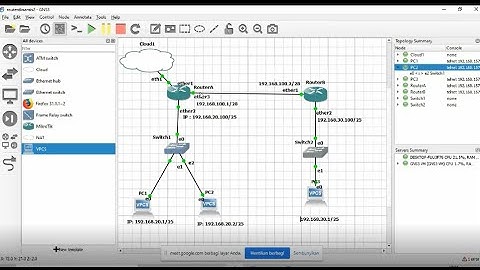 Konfigurasi Routing Dinamis RIP dengan 2 Router Mikrotik dengan GNS3