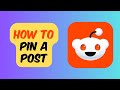 How to pin a post  reddit