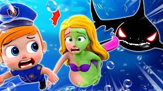 BIG Shark Help The Pregnant Mermaid + Baby Police Song | Nursery Rhymes & Kids Songs