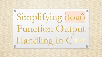 Simplifying itoa() Function Output Handling in C++