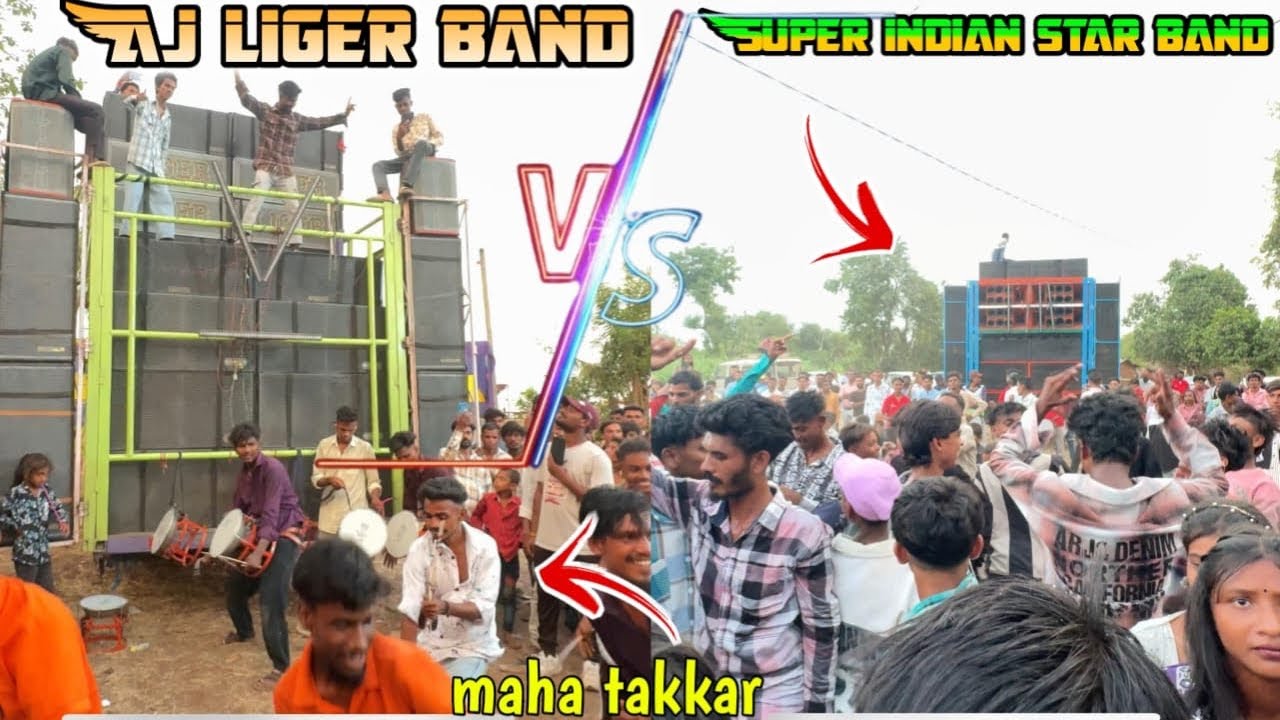 Aj liger band vs super Indian star band🥁2 बैंड के बीच फुल टक्कर🔥at.khojalvasa 16/05/2025