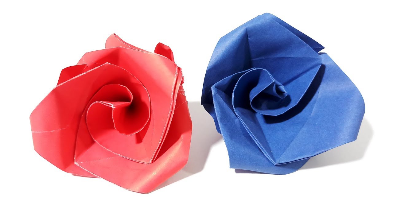 How To Make Paper Flowers Easy In Hindi Origami Rose By Soumens