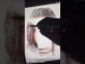 直線を重ねて人物画を描いてみた!Drawing a woman with overlapping lines!