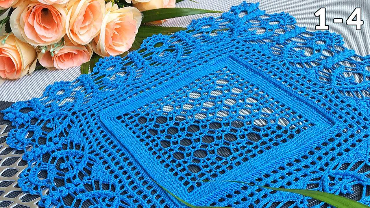 Салфетка дорожка крючком, 1-4
