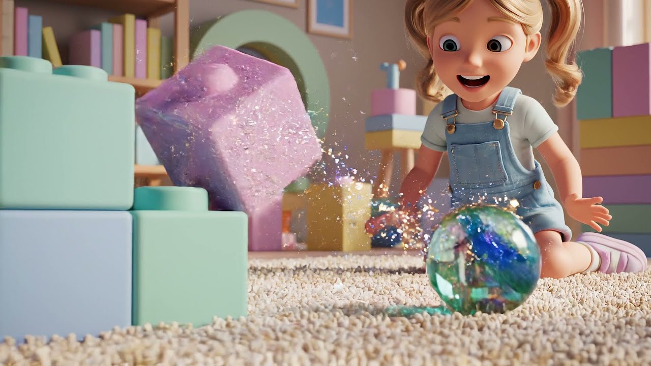 Six Little Toy Marbles Roll Roll Roll | Nursery Rhymes for Kids & Baby Songs