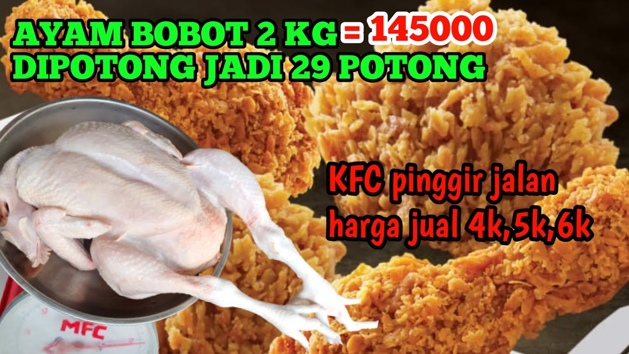 CARA MOTONG AYAM BOBOT 2KG JADI 29 POTONG,UNTUK AYAM GORENG KFC PINGGIR JALAN