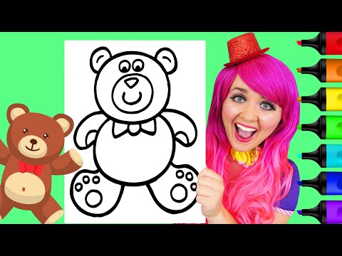 coloring-a-teddy-bear-cute-animals-coloring-page-prismacolor-markers-|-kimmi-the-clown
