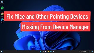 Fix Mice and Other Pointing Devices Missing From Device Manager