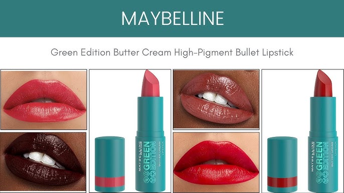 Maybelline Green Edition Butter Cream Lipsticks // Lip Swatches & Review -  YouTube