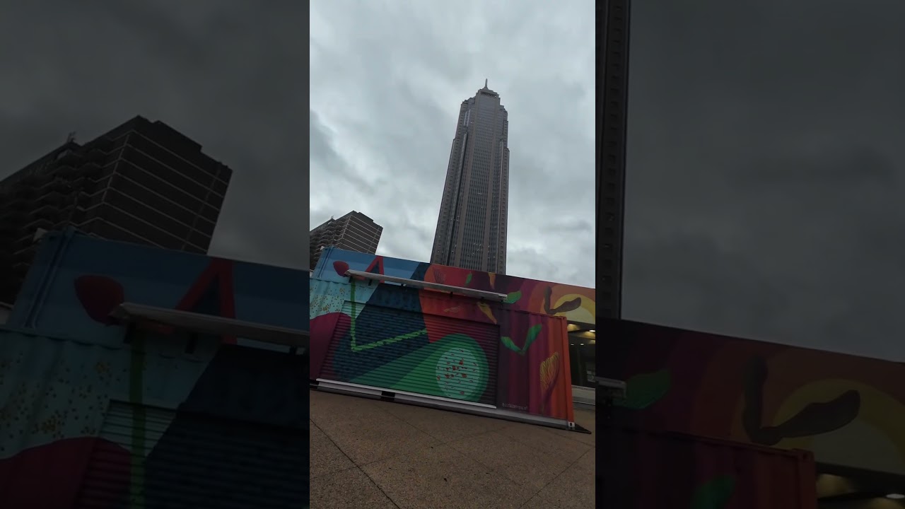 Walking through downtown Atlanta.