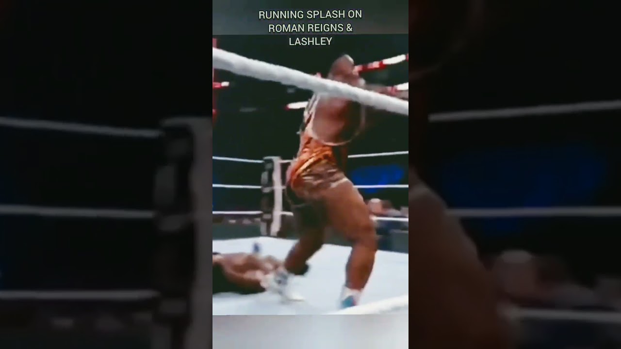 big e running splash to roman reigns & bobby lashley 