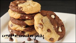 Half and Half Cookies!! Chocolate Chip and Chocolate White Chip Cookies