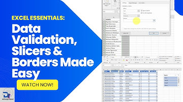 Master Data Validation, Slicers & Border Formatting in Excel | Complete Tutorial for Beginners