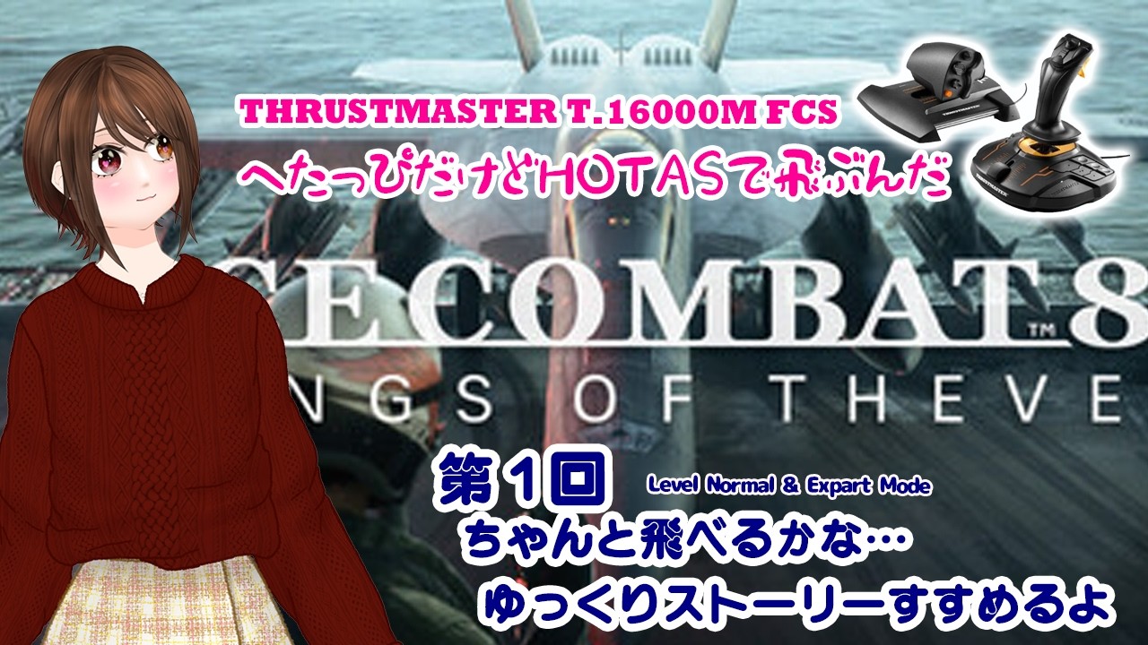 【AceCombat8】#1 へたっぴだけどHOTASで飛びたい!スラマス T.16000M FCS HOTAS でゆっくりストーリー攻略
