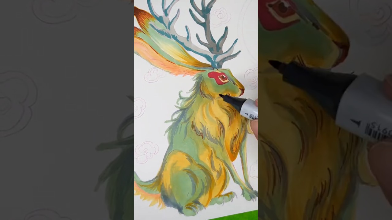 Jackalope art process 