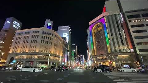 【4K超広角夜景】銀座四丁目交差点2020/12/26
