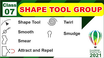 Coreldraw 2021 - how to use smooth, smear, smudge, twirl, attract & repel tool  - Class-7