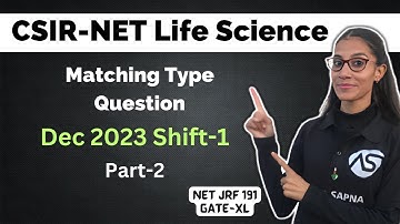 CSIR- NET LIFESCIENCE DEC 2023 S-1 All Matching Type questions Practice |