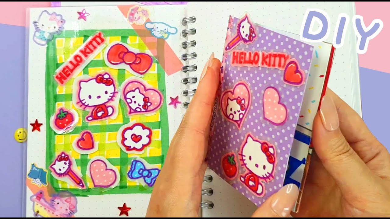 Diy Hello Kitty Sticker Book/how to make sticker book/diy Sticker