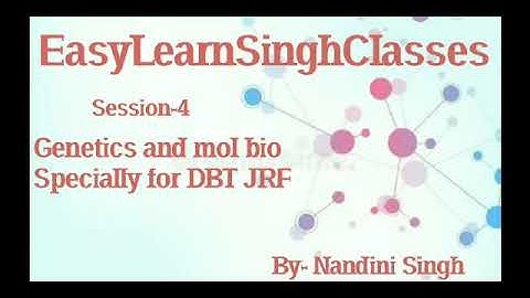Session-4 | Genetics & Mol.Bio based Q&A for DBT Jrf & other Medical exams by Nandini Singh