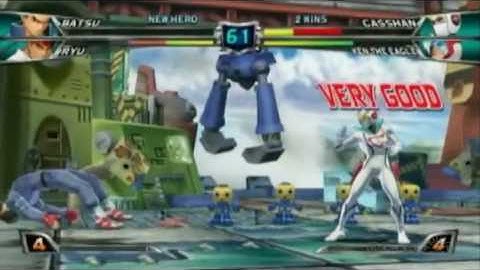 Tatsunoko vs. Capcom: Ultimate All-Stars (Ryu & Batsu vs. Ken the Eagle & Casshan)