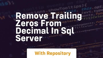 remove trailing zeros from decimal in sql server