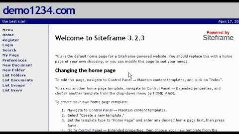 Installing SiteFrame