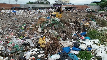 Amazing New Update!! Delete Garbage Dump Huge Size By Dozer D31p Clear, Pushing Trash Into​ Water