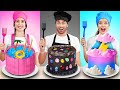 NEW 123 GO! One Color Food Challenge! Amazing Ideas for Cake Decoration