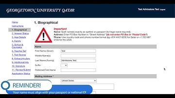 GU-Q Online Application Video Series Episode 1: Instructions and Biographical Sections
