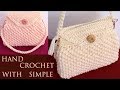 Bolso fácil a Crochet punto 3D copitos de algodón tejido tallermanualperu