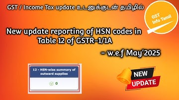 New update reporting of HSN codes in Table 12 of GSTR-1 / 1A