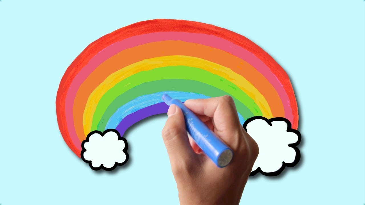 虹を描いてみよう簡単 イラスト How To Draw A Rainbow Coloring Pages For Kids Youtube