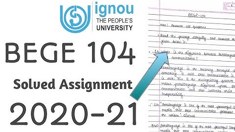 BEGE 104 Solved Assignment 2020-21 || Ignou Assignment || Mining Mantra