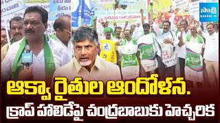రోడ్లపై రొయ్యలు..! || Aqua Farmers Protest in Palakollu Over Shrimp Price Drop | @SakshiTv