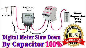 Digital electric meter slow by using capacitor | Electric meter hack
