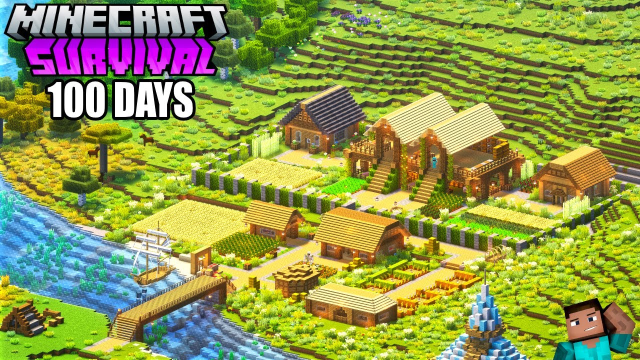 I Survived 100 Days ON A RIVER in Minecraft Survival - YouTube
