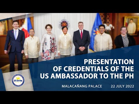 Presentation of Credentials of the Ambassador-Designate of the USA to the Philippines 7/22/2022