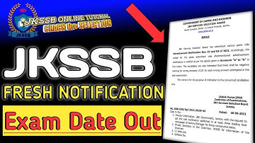 🔥 JKSSB Fresh Notification - jkssb fresh exam dates out // computer based exam 2021.