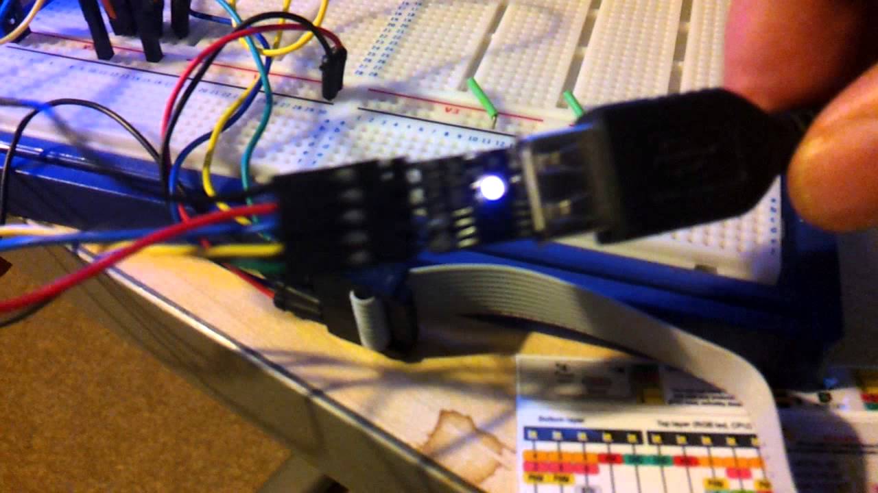 ATmega 85 running adafruit 8x8 led - YouTube